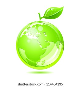 Icono vector de la manzana verde Tierra