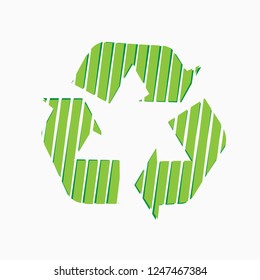 vector icon, green arrows in a circle on a white background, recycling sign, web button