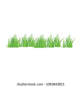 Vector icon green grass icon cartoon style isolated on white background.