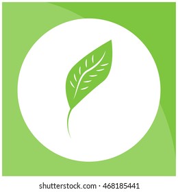 Vector icon green leaf, flat. Eps10.