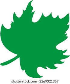 Vector icon of a green leaf. Tree leaf.