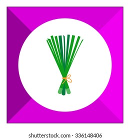 Vector icon of green spring onion bunch