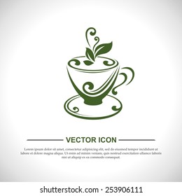 Vector icon of green tea cup.