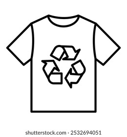 Icono de Vector de la camiseta verde. Este icono ilustra una camiseta con una etiqueta ecológica, que representa la moda sostenible y la ropa ecológica. Ideal para promover la moda verde, la sostenibilidad,