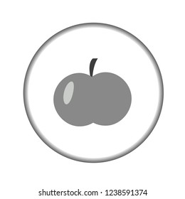 Vector icon grey apple. Eps 10