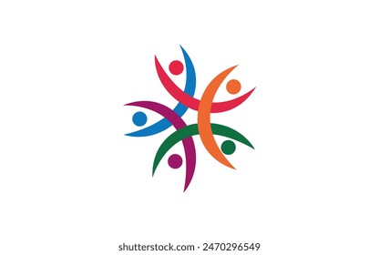 Vector Icon Group of 5 people in circle