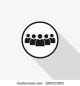 vector icon group of people with a long shadow