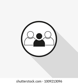 vector icon group of people with a long shadow