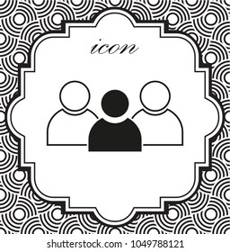 vector icon group of people on a geometric background