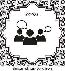 vector icon group of people on a geometric background