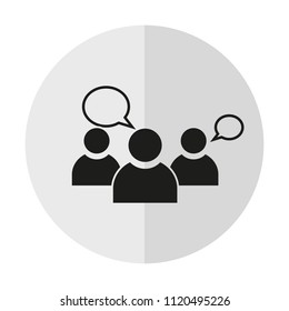 vector icon group of people on a background with a vertical shadow