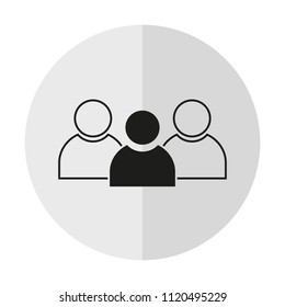 vector icon group of people on a background with a vertical shadow