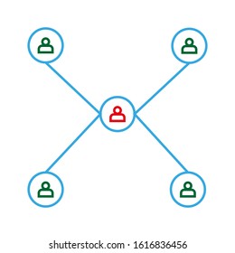 vector icon with group of people shape