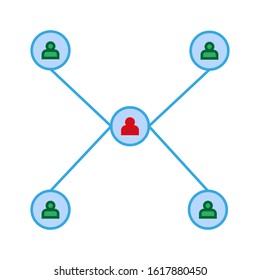 vector icon with group of people shape