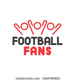 Vector Icon Group Sport Fans With Football Fans Lettering