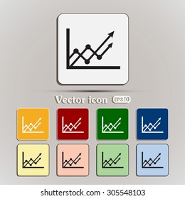 Vector icon growth diagram