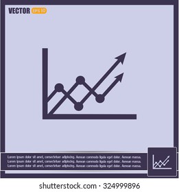 Vector icon growth diagram
