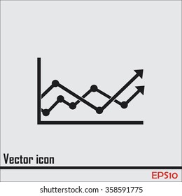 Vector icon growth diagram