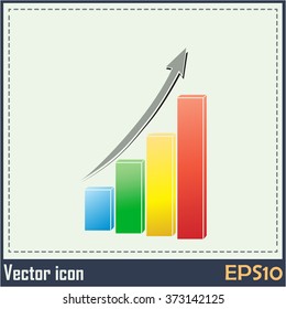 Vector icon growth diagram