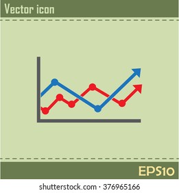 Vector icon growth diagram