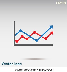 Vector icon growth diagram