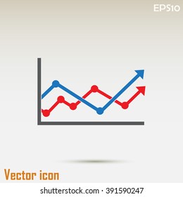 Vector icon growth diagram