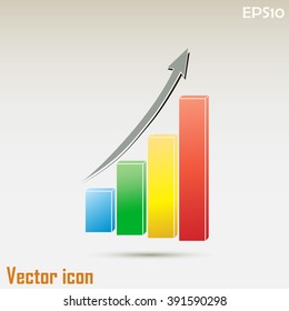 Vector icon growth diagram