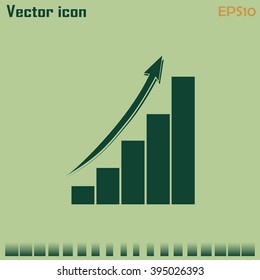 Vector icon growth diagram