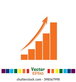 Vector icon growth diagram