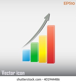 Vector icon growth diagram