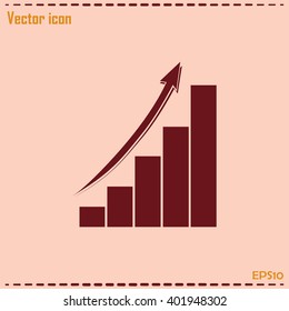 Vector icon growth diagram
