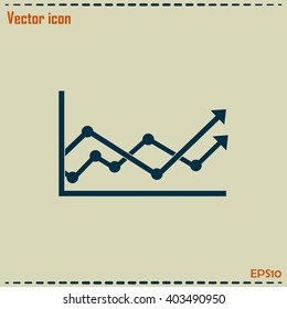 Vector icon growth diagram