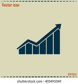 Vector icon growth diagram
