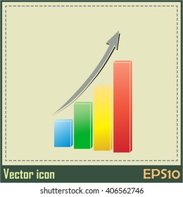 Vector icon growth diagram