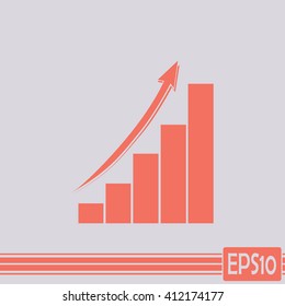 Vector icon growth diagram