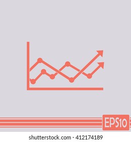 Vector icon growth diagram