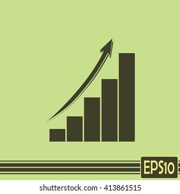 Vector icon growth diagram