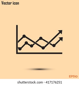 Vector icon growth diagram