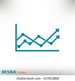 Vector icon growth diagram