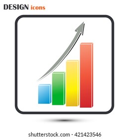 Vector icon growth diagram
