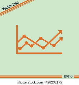 Vector icon growth diagram