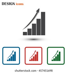 Vector icon growth diagram