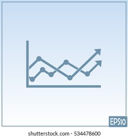 Vector icon growth diagram