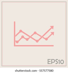 Vector icon growth diagram