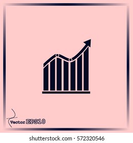 Vector icon growth diagram