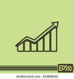 Vector icon growth diagram Line icon