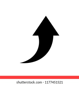 Up vector icon, growth symbol. Simple, flat design for web or mobile app
