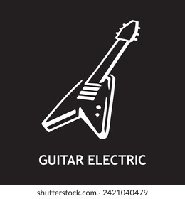 vector icon for guitar electric, musical instruments