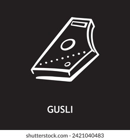 vector icon for gusli, musical instruments