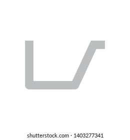 Vector icon of gutter shape for drainage system.